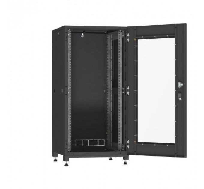 Шафа напольна Ipcom 24U, 600x600 (С-24U-06-06-ДС-ПГ-1-9005) (С-24U-06-06-ДС-ПГ-1-9005)