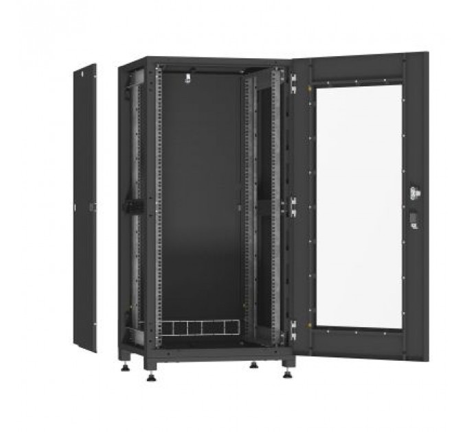 Шафа напольна Ipcom 24U, 600x600 (С-24U-06-06-ДС-ПГ-1-9005) (С-24U-06-06-ДС-ПГ-1-9005)