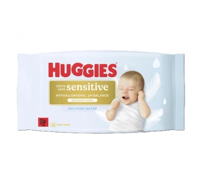 Huggies Дитячі вологі серветки Huggies Pure ExSens 48х8 (5029053585543)