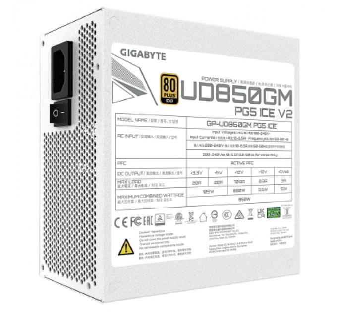 GIGABYTE Блок живлення GIGABYTE 850W (GP-UD850GM PG5 ICE)