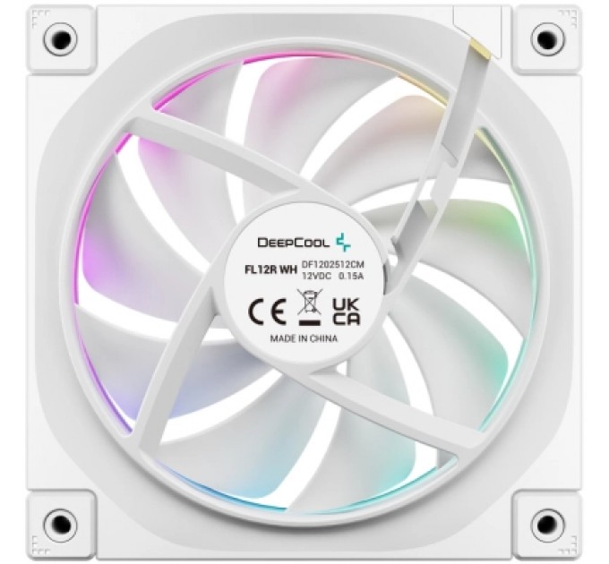 Deepcool Кулер до корпусу Deepcool Вентилятор реверсний Deepcool FL12R ARGB білий для корпусу 120x120 (FL12R WH)