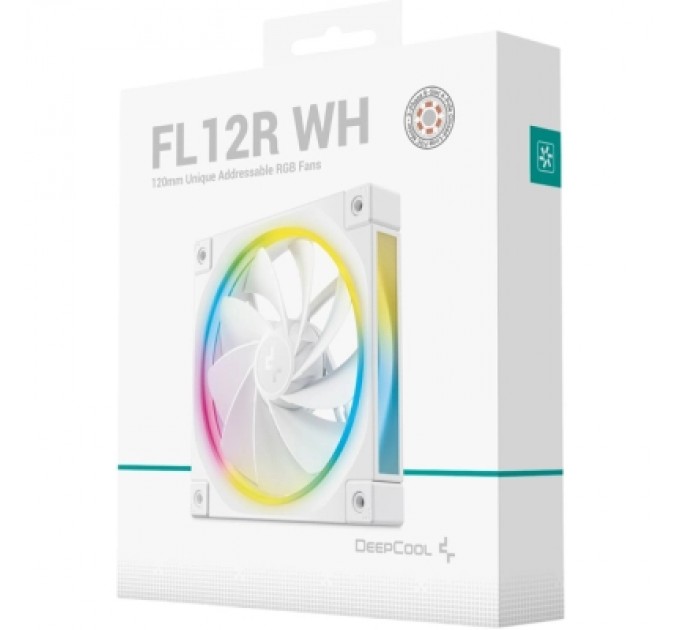 Deepcool Кулер до корпусу Deepcool Вентилятор реверсний Deepcool FL12R ARGB білий для корпусу 120x120 (FL12R WH)
