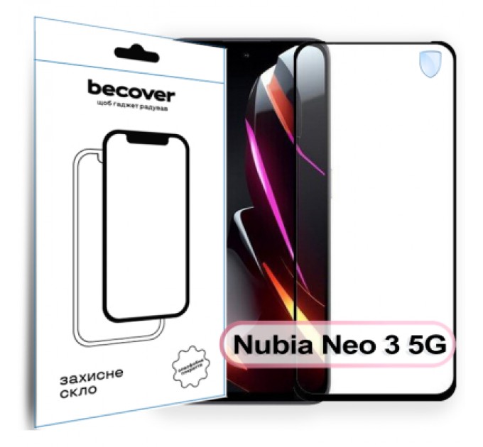 BeCover Скло захисне BeCover Nubia Neo 3 5G Black (713883)