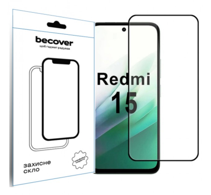 BeCover Скло захисне BeCover Xiaomi Redmi 15 Black (713905)