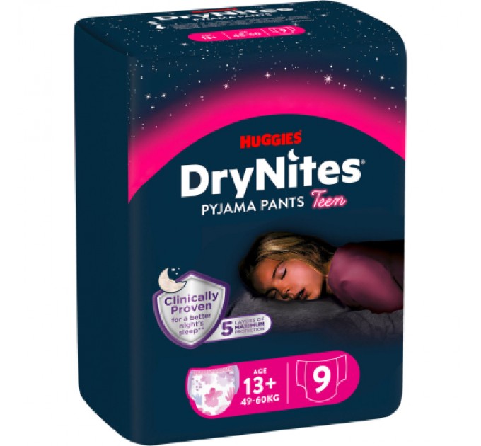 Huggies Підгузки Huggies DryNites для дівчаток 13+ років, 9 шт (5029053583679)