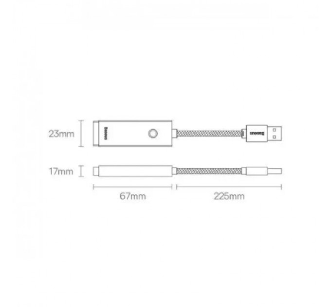 Baseus Адаптер USB-C to RJ45 Ethernet 1000Mbps Lite Series Baseus (WKQX000313)