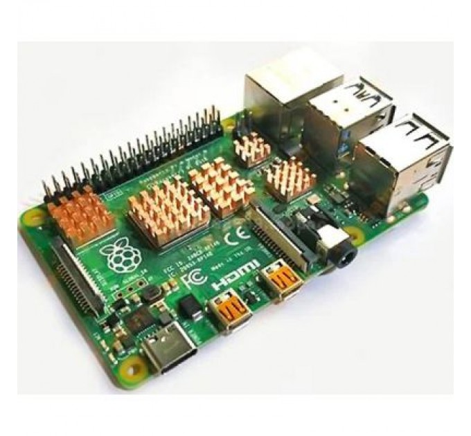 Raspberry Pi Додаткове обладнання до промислового ПК Raspberry Pi комплект радіаторів для Raspberry Pi 4, мідь, 5 шт (RA603)