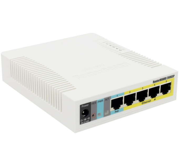Mikrotik Комутатор мережевий Mikrotik RB260GSP (CSS106-1G-4P-1S)