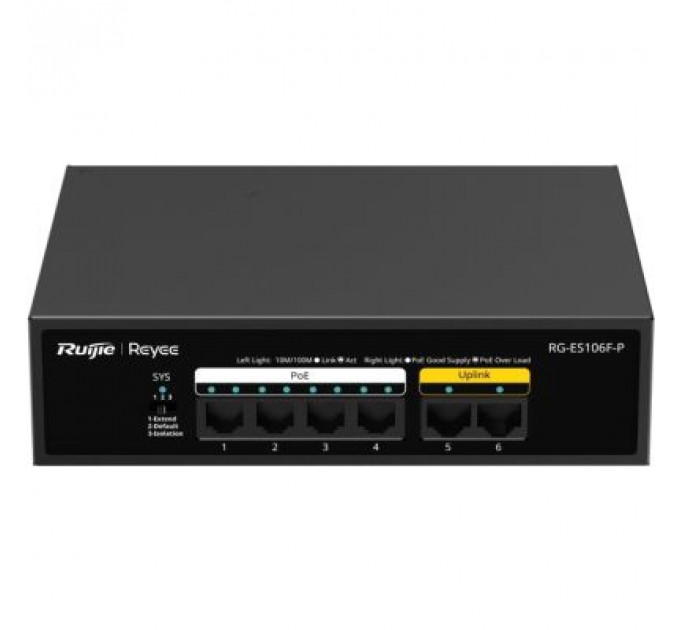 Комутатор мережевий Ruijie Networks RG-ES106F-P