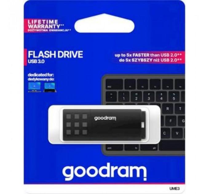 USB флеш накопичувач Goodram 128GB UME3 Black USB 3.0 (UME3-1280K0R11)