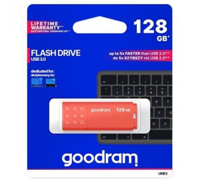USB флеш накопичувач Goodram 128GB UME3 Orange USB 3.0 (UME3-1280O0R11)