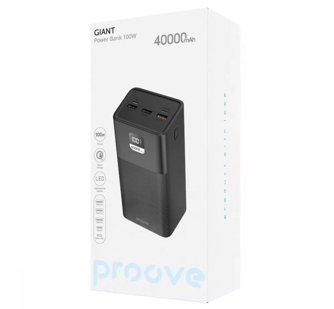 Proove Універсальна мобільна батарея Proove Giant 100W 40000mAh Black (PBGI99320001)