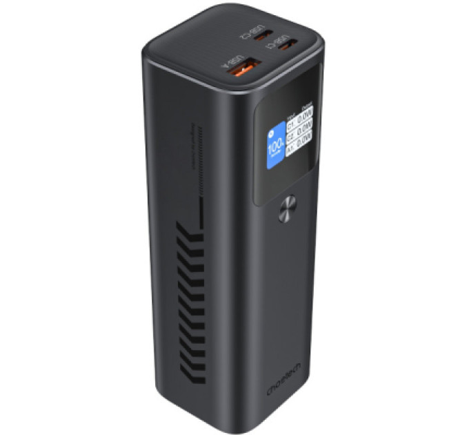 Choetech Батарея універсальна Choetech 27000mAh, PD/140W in/out, 2*USB-C/PD5.0, QC3.0/22W, TFT Display (B670-CCGY)