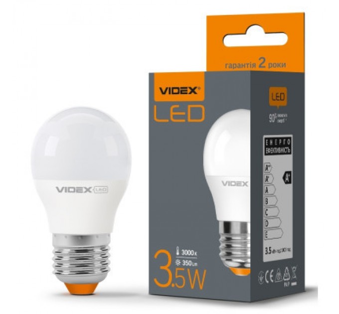 Videx Лампочка Videx G45e 3.5W E27 3000K (VL-G45e-35273)