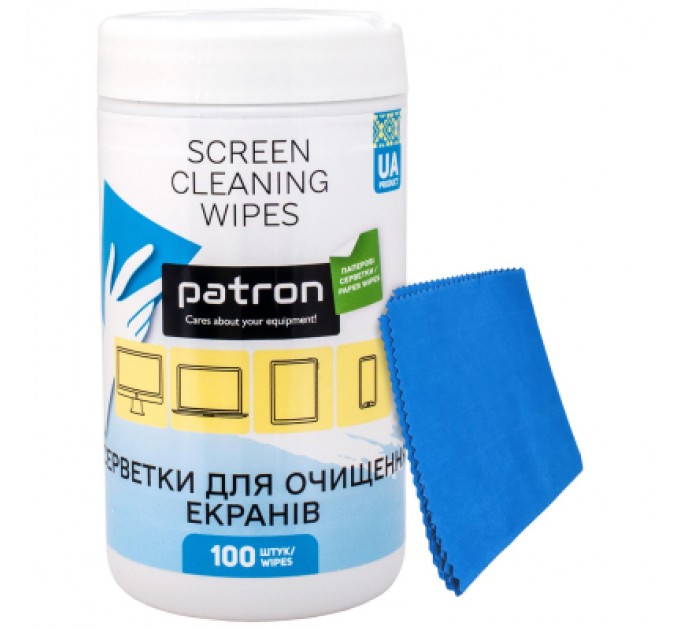 Patron Серветки Patron for TFT/PDA/LCD 100pcs F3-059 + microfiber 20х20cm (CS-PN-BUNDL-5)