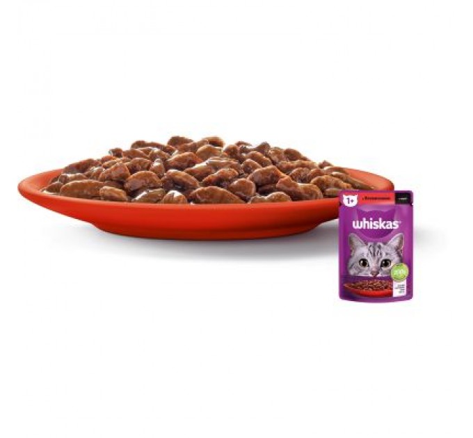 Whiskas Вологий корм для кішок Whiskas Яловичина в соусі 85 г (5900951301940)