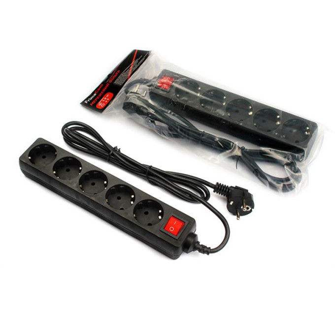 FrimeCom Фільтр живлення FrimeCom (FC-B2005W 3 B) 5 розеток, 3 м, чорний (пакет)