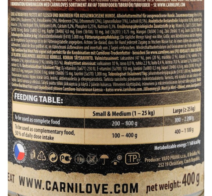 Carnilove Вологий корм для собак Carnilove з північним оленем 400 г (8595602529292)