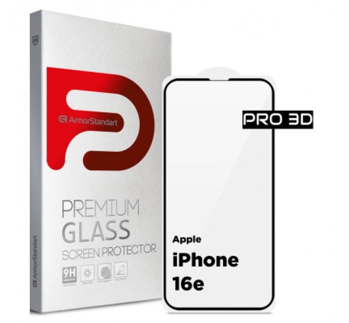 Armorstandart Скло захисне Armorstandart Pro 3D Apple iPhone 16e Black (ARM76271)
