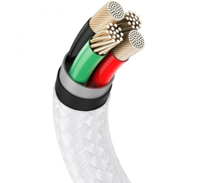 Baseus Дата кабель USB 2.0 AM to Lightning 2.0m Cafule Series Metal 2.4A White Baseus (CALJK-B02)