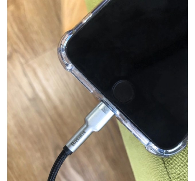 Baseus Дата кабель USB 2.0 AM to Lightning 2.0m Cafule Series Metal 2.4A White Baseus (CALJK-B02)