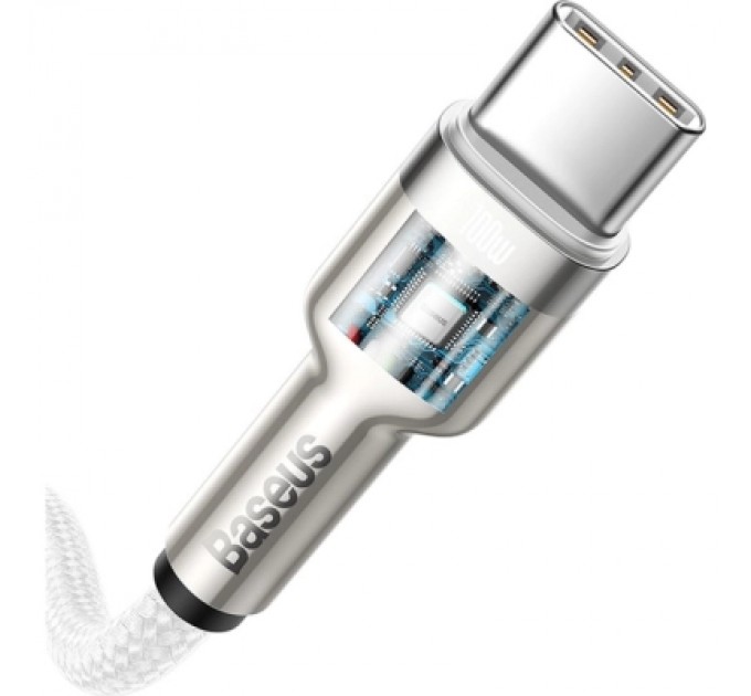 Baseus Дата кабель USB-C to Lightning 1.0m Cafule Metal PD 20W white Baseus (CATLJK-A02)