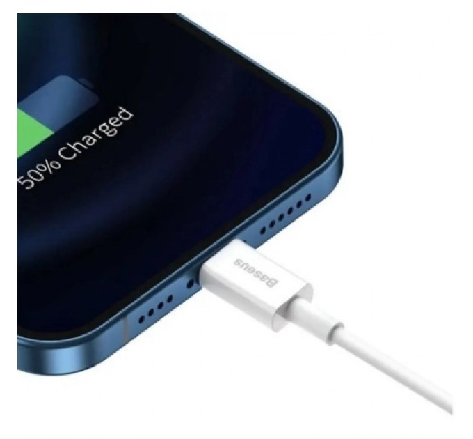 Baseus Дата кабель USB 2.0 AM to Lightning 2.0m Superior Fast Charging 2.4A white Baseus (CALYS-C02)