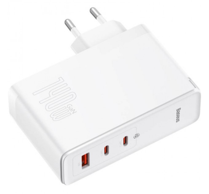 Baseus Зарядний пристрій Baseus GaN5 Pro Fast Charger 2C+U 140W + Cable 1.0m Type-C 240W white (CCGP100202)
