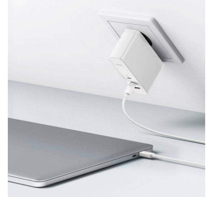 Baseus Зарядний пристрій Baseus GaN5 Pro Fast Charger 2C+U 140W + Cable 1.0m Type-C 240W white (CCGP100202)