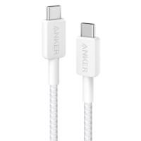 Дата кабель USB-C to USB-C 0.9m nylon 322 white Anker (A81F5H21/A81F5G21)