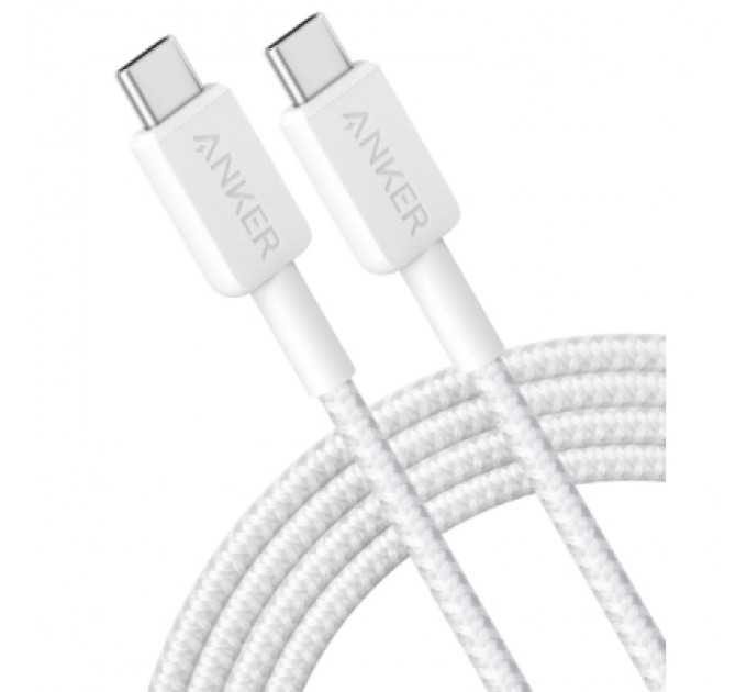 Anker Дата кабель USB-C to USB-C 0.9m nylon 322 white Anker (A81F5H21/A81F5G21)