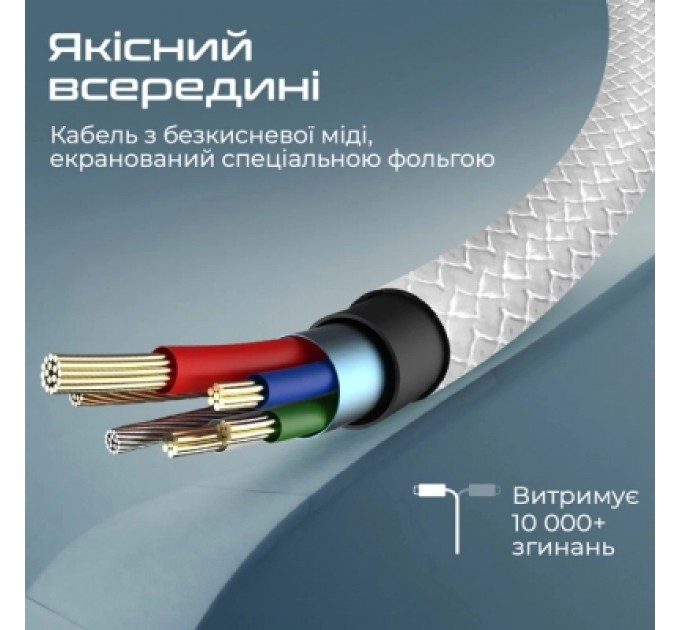 Promate Дата кабель USB 2.0 AM to Lightning 2.0m 2A xCord-Ai200 white Promate (xcord-ai200.white)