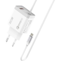 Зарядний пристрій Promate icharge-pdqc3 Lightning PD20W + USB-A QC3.0 White (icharge-pdqc3.white)