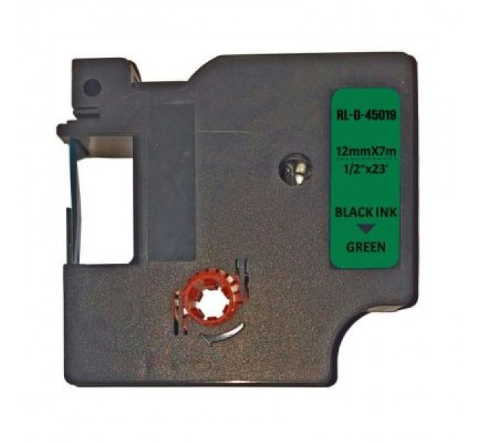 Стрічка для принтера етикеток UKRMARK RL-D-45019P-BK/GR, аналог DYMO S0720590, 12мм х 7м. (900300)