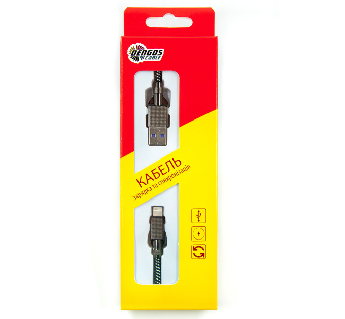 Dengos Кабель Dengos USB-Lightning 4A 1м Black (NTK-L-KPR-USB3-BLACK)