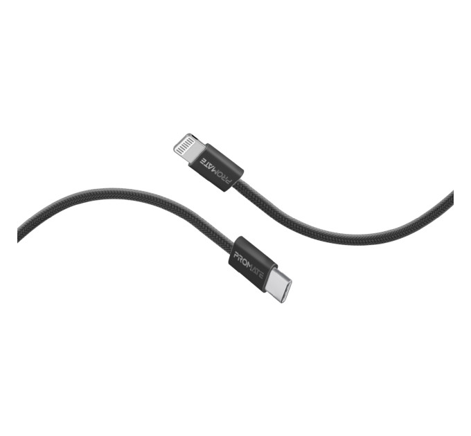 Promate Кабель Promate USB Type-C - Lightning (M/M), 3 A, 27 W, 1.2 м, EcoLine-Ci120 Black (ecoline-ci120.black)