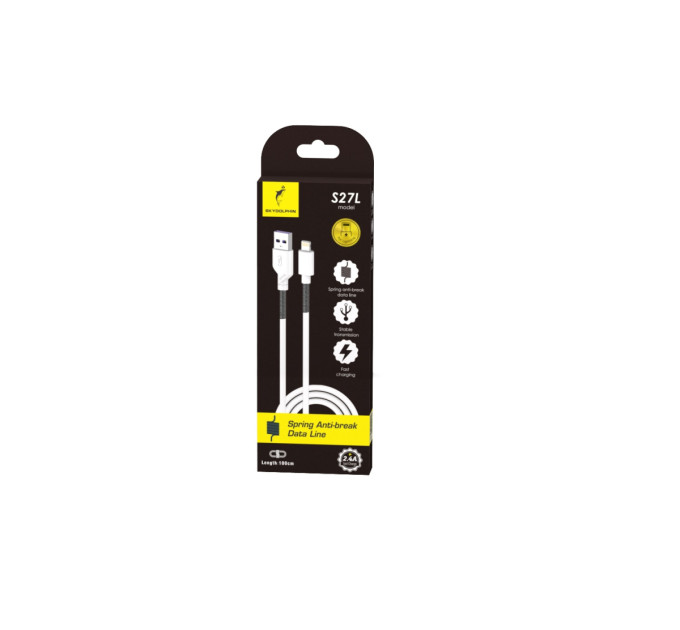 SkyDolphin Кабель SkyDolphin S27L Spring Anti-Brake USB - Lightning (M/M), 1 м, White (SDUSB-000608)