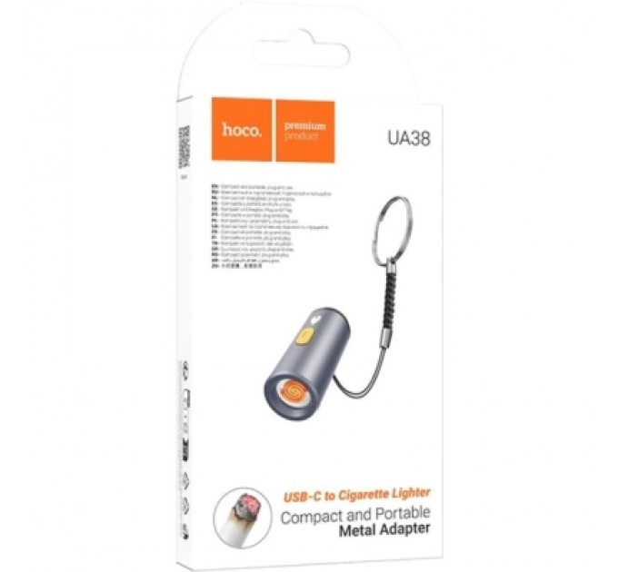 HOCO Перехідник USB-C to cigarette lighter adapter Gray HOCO (6942007647694)