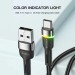 Essager Дата кабель USB 2.0 AM to USB-C 0.5m 3A LED black Essager (EXCT-XCDB01)
