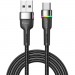 Essager Дата кабель USB 2.0 AM to USB-C 0.5m 3A LED black Essager (EXCT-XCDB01)