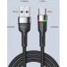 Essager Дата кабель USB 2.0 AM to USB-C 2.0m 3A LED black Essager (EXCT-XCDA01)