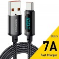 Essager Дата кабель USB 2.0 AM to USB-C 1.0m 7A LED black Essager (EXCT-XY01-P)