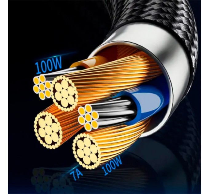 Essager Дата кабель USB 2.0 AM to USB-C 1.0m 7A LED black Essager (EXCT-XY01-P)