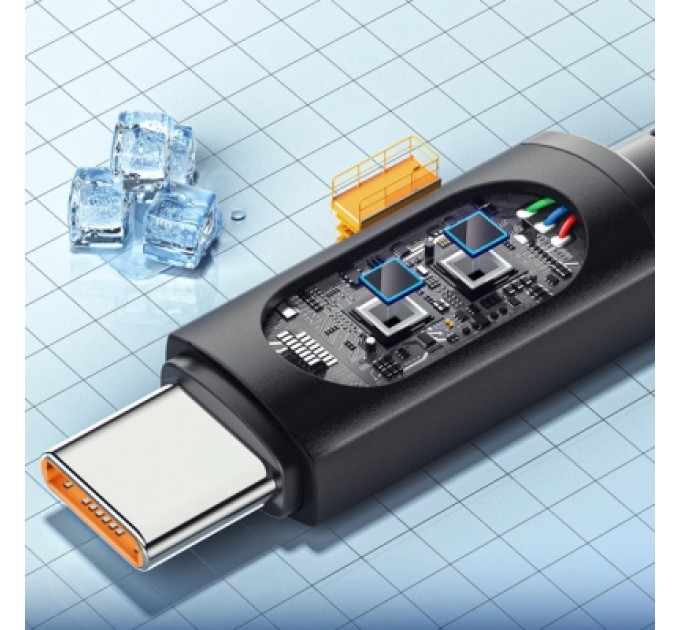 Essager Дата кабель USB 2.0 AM to USB-C 2.0m 7A LED black Essager (EXCT-XYA01-P)