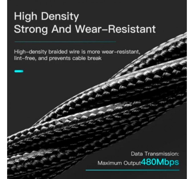 Essager Дата кабель USB 2.0 AM to USB-C 3.0m black Essager (EXCT-LSC01)