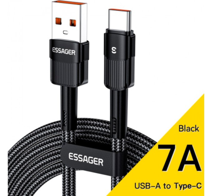 Essager Дата кабель USB 2.0 AM to USB-C 3.0m 7A black Essager (EXCT-XCC01)