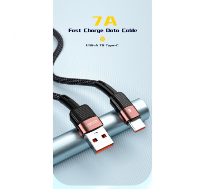 Essager Дата кабель USB 2.0 AM to USB-C 3.0m 7A black Essager (EXCT-XCC01)