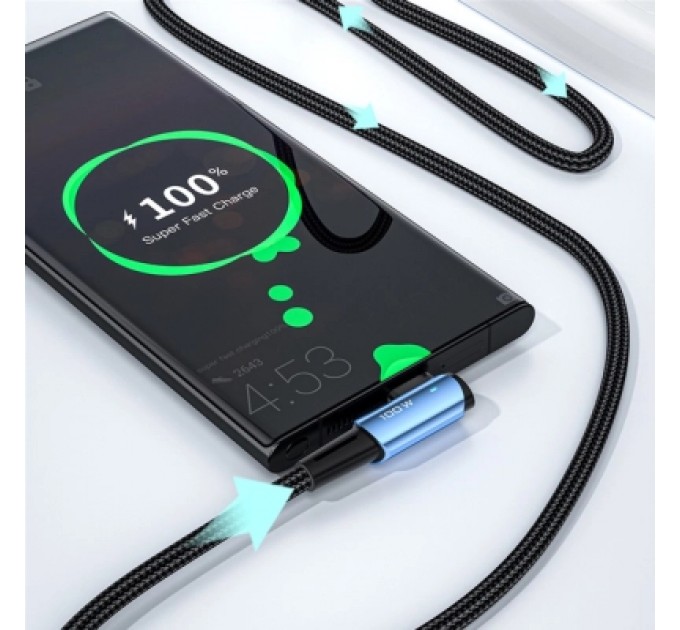 Essager Дата кабель USB-C to USB-C 3.0m 100W 90° corner black Essager (EXCTT1-CGWTC01)