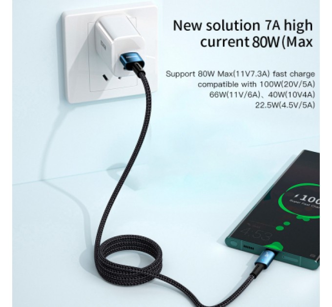 Essager Дата кабель USB 2.0 AM to USB-C 1.0m 100W black Essager (EXC7A-CG01-P)