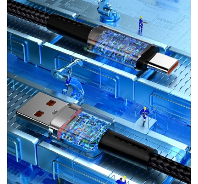 Essager Дата кабель USB 2.0 AM to USB-C 3.0m 100W black Essager (EXC7A-CGC01-P)